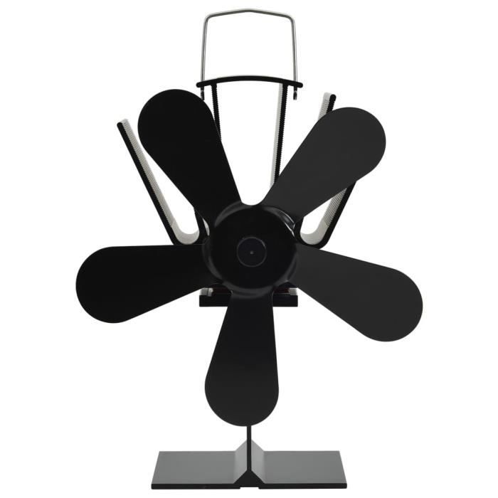 VidaXL Heat-Powered Stove Fan 5 Blades Black 51242