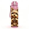 1PC Yorkshire Terrier Dog Cartoon Print 750ml Color Plastic Sports Water Bottle Leakproof Flip Straw Lid Suitable for Sports Office Home Use