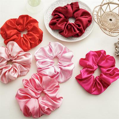 18cm Oversized Satin Scrunchies Solid Color Elastic Hair Band Women Girls Ponytail Holders Accessories Chic Hair Rope Ties