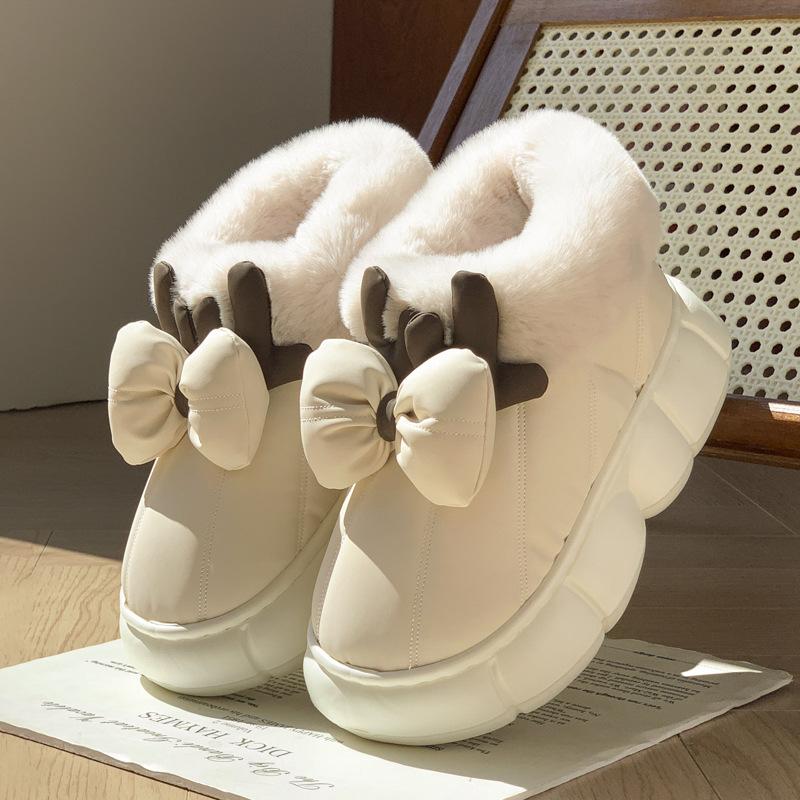 Fashion Women Indoor Fluffy Slippers Winter Warm Shoes Soft Faux Fur Thick Sole Light Weight Anti-slip Couples Home Floor Slipper