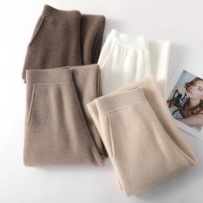 Pantalon ample décontracté à jambes larges pour femme, couleur unie, mode hiver, élégant, cordon de serrage, coupe slim, vintage, taille haute, pour le bureau, 25630