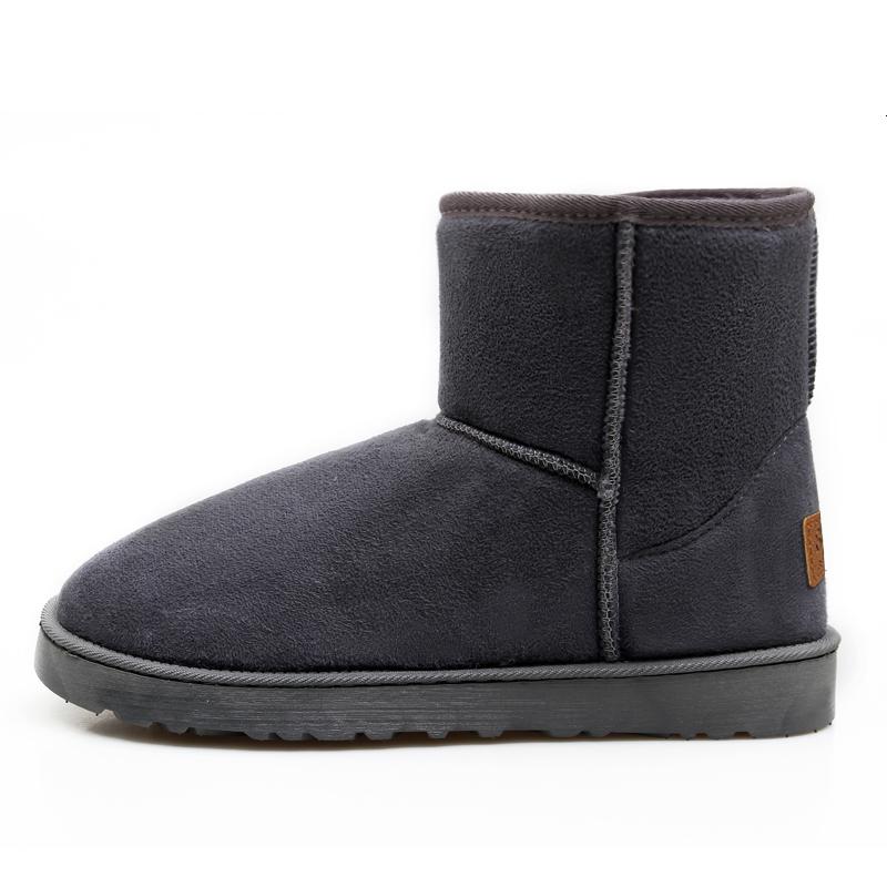 Fashion Brown Suede Men's Winter Boots Outdoor Warm Plush Snow Boots Men Fur Ankle Boots for Women Slip On Cotton Shoes botas masculino