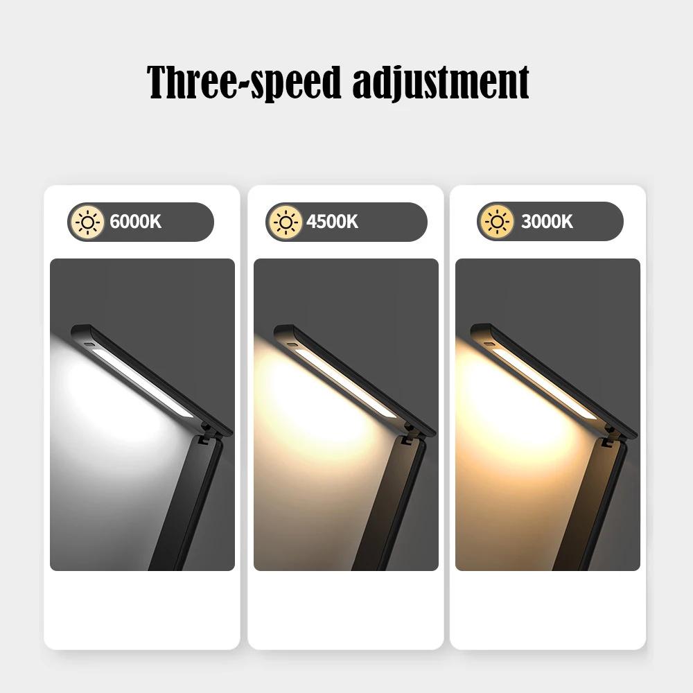 15W Eyes Protection Led Desk Lamp with Wireless Charging Temperature Alarm Clock Dimmable Touch Foldable Lamp Reading Light