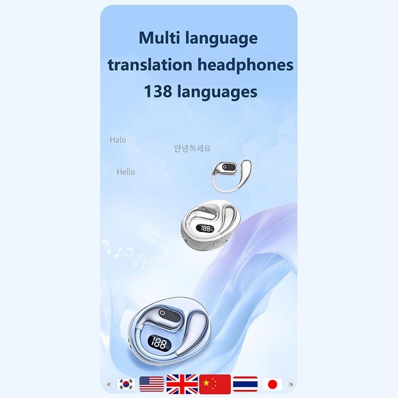 Ai Language Translation Tws Wireless Ear Hanging Earphone Headphone Headset For Iphone For Samsung Huawei Long Battery Life