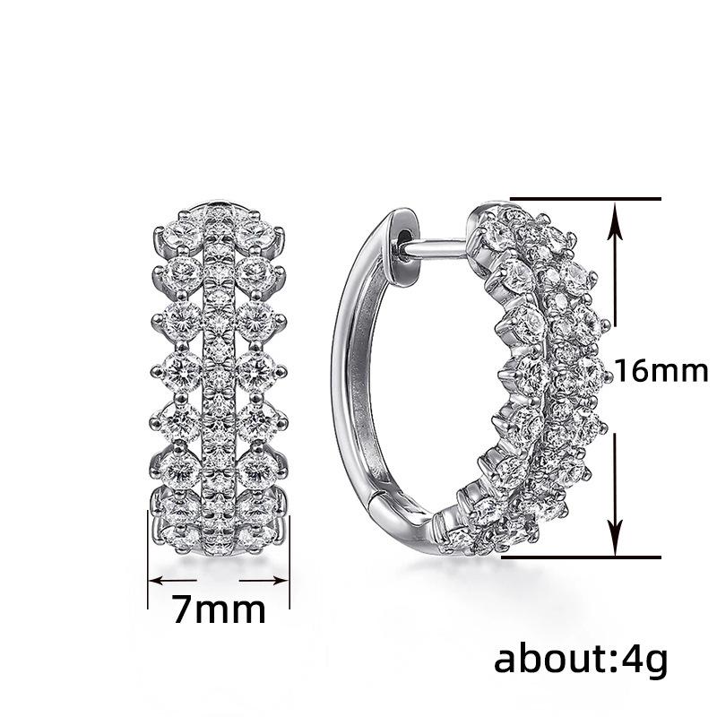 Niche Design Cold Wind Ear Buckle, Cool Girl Simple Zircon Small Earrings Earrings, Wind Earrings