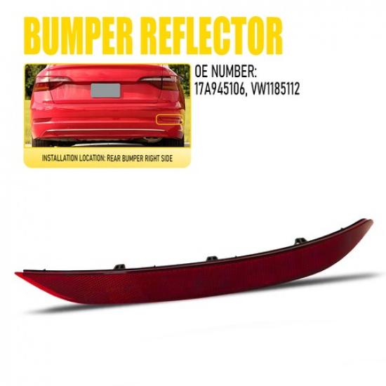 Passenger Side Rear Bumper Reflector Light Brake Lamp For - VW Jetta EXV