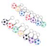 14pcs Pull On Closure Football Keychains Waterproof Design Sport Ball Key Chain  Bag Decoration
