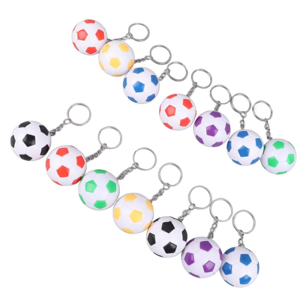 14pcs Pull On Closure Football Keychains Waterproof Design Sport Ball Key Chain  Bag Decoration