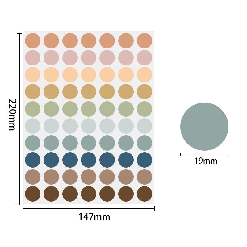 19mm Round Waterproof Self-Adhesive Color Dot Labels for Identification and Classification