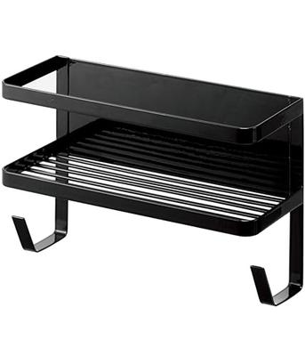 Yamazaki (Yamazaki) Turm-Wäsche-Seitenregal mit Schlauchhalter, Magnetisch, für die Waschmaschinen-Seite, Schwarz, ca.. B28 x T12 x H18,5cm, 4769, für Wasser