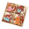 12pcs Wooden Christmas Ornaments Cute Biscuits Couple Faceless Santa Christmas Home Party Ornaments Decorations