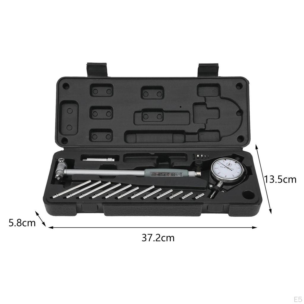 Dial Bore Gauge Set Base Cylinder Measuring Micrometer Kit Flexible 50-160mm