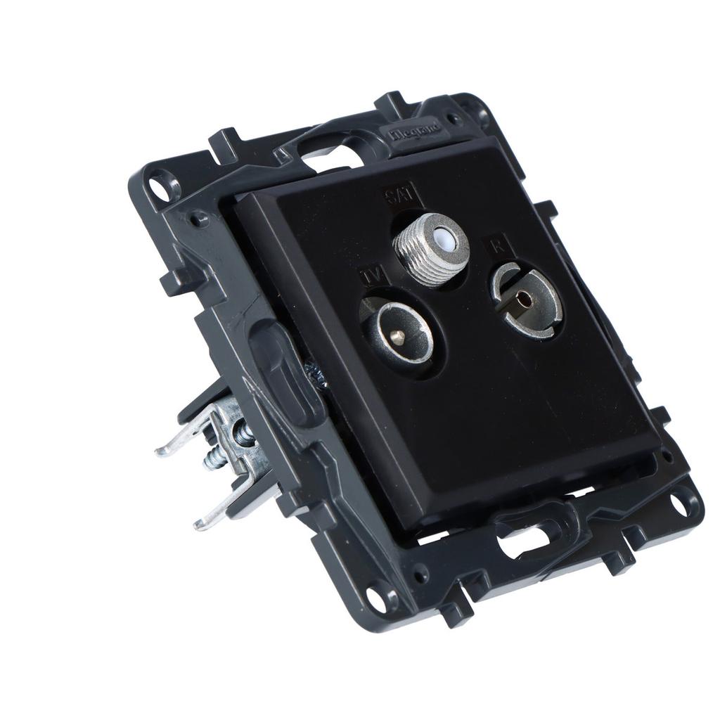TV-R-SAT terminal socket for star installation 1.5 dB - black, N