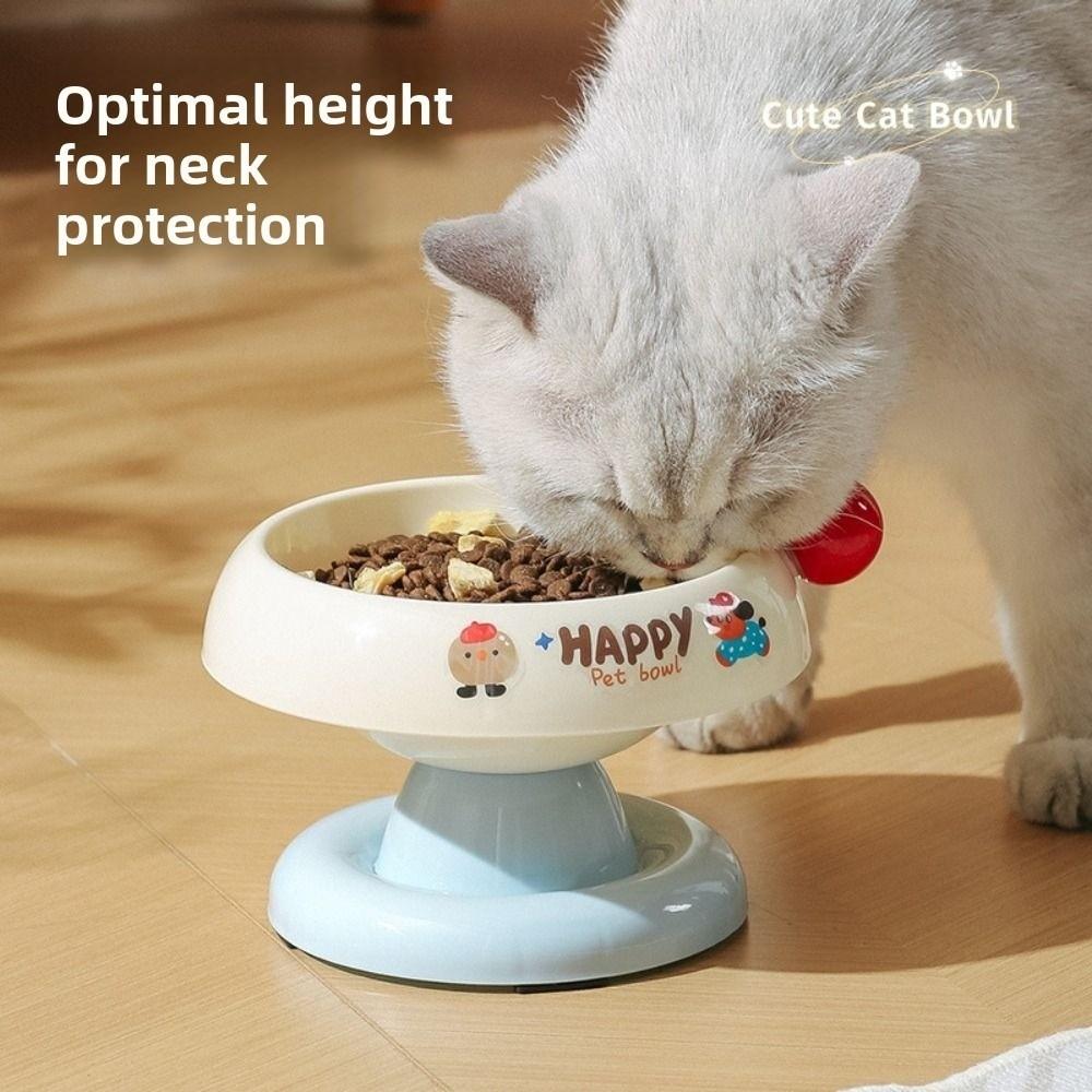 Cartoon Pet High Footed Bowl Stainless Steel Cat Bowl  for Kitten/Puppy/Bunny