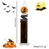 Halloween Eyecatching Wooden Sign With Rainy Tassels Featuring Bats Witches And Skeletons Decor For
