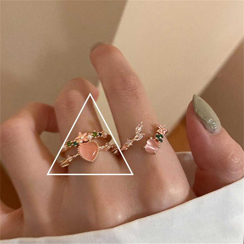 ins wind love zircon ring female flash diamond open index finger ring wholesale