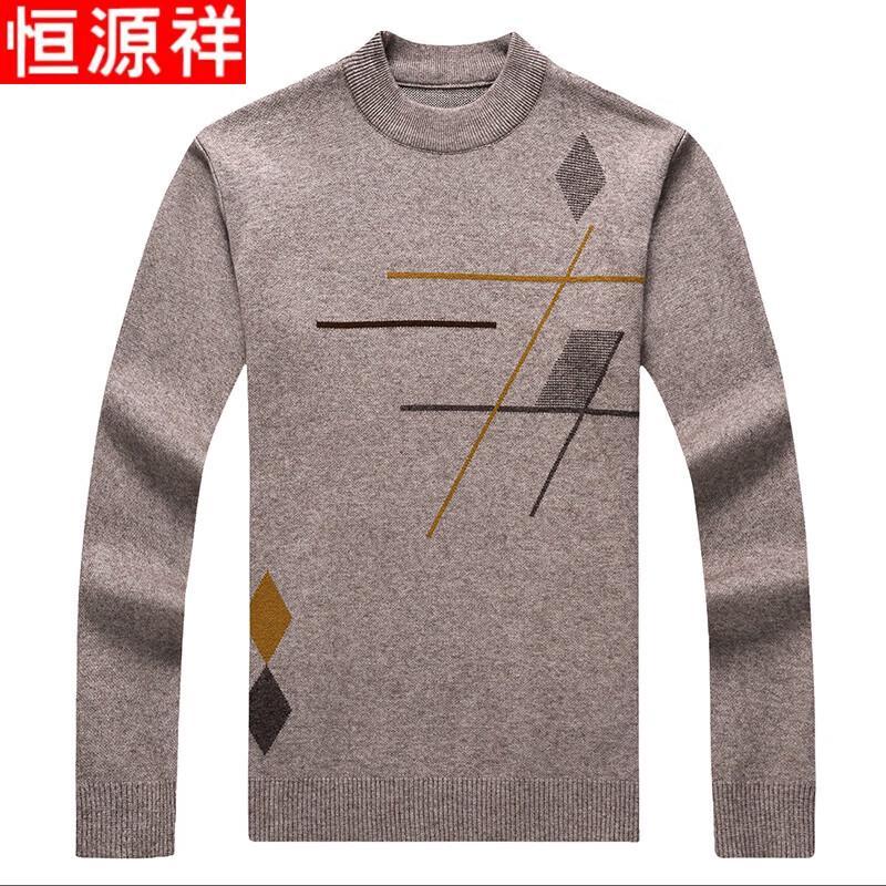 Heng Yuan Xiang Men's Thickened Round Neck Knitted Sweater