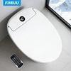 Smart Toilet Seat Manual Lid Opening with Warm Air Dryer Remote Control Female Wash Toilet Seats Night Light Toilet Lid Bathroom