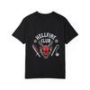 Weißes T-Shirt Hellfire Club Totenkopf und Schwert Grafikdruck Lässige Streetwear für Männer