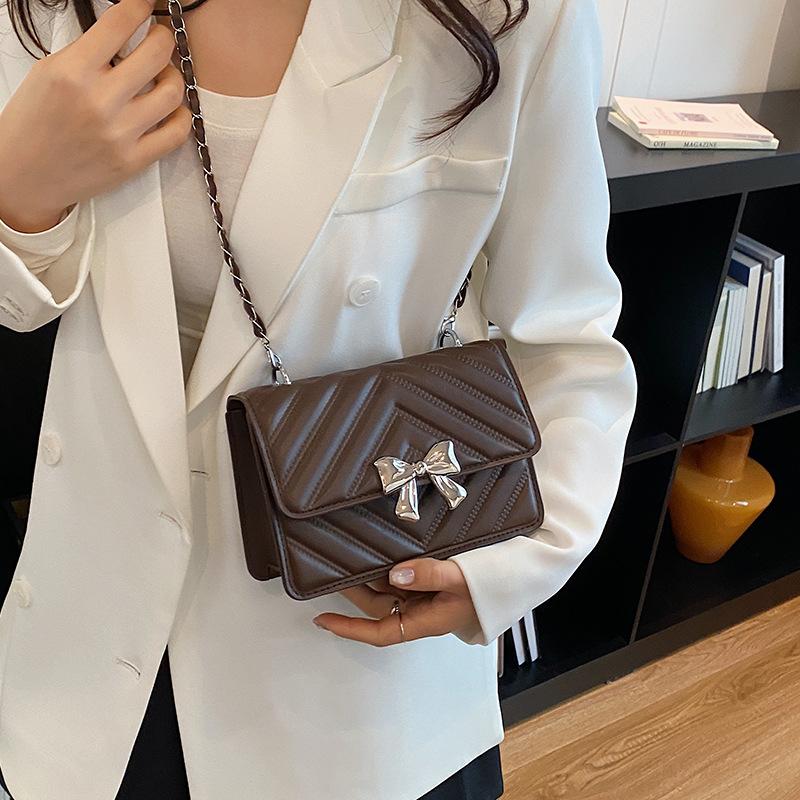 Women Luxury Fashion Versatile Chain Shoulder Crossbody Daily Small Plaid Bag