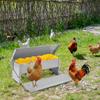 Automatic Chicken Feeder with Weatherproof Lid Rat Proof Chicken Feeder Metal Chicken Feeder for Chickens Geese Ducks Turkeys