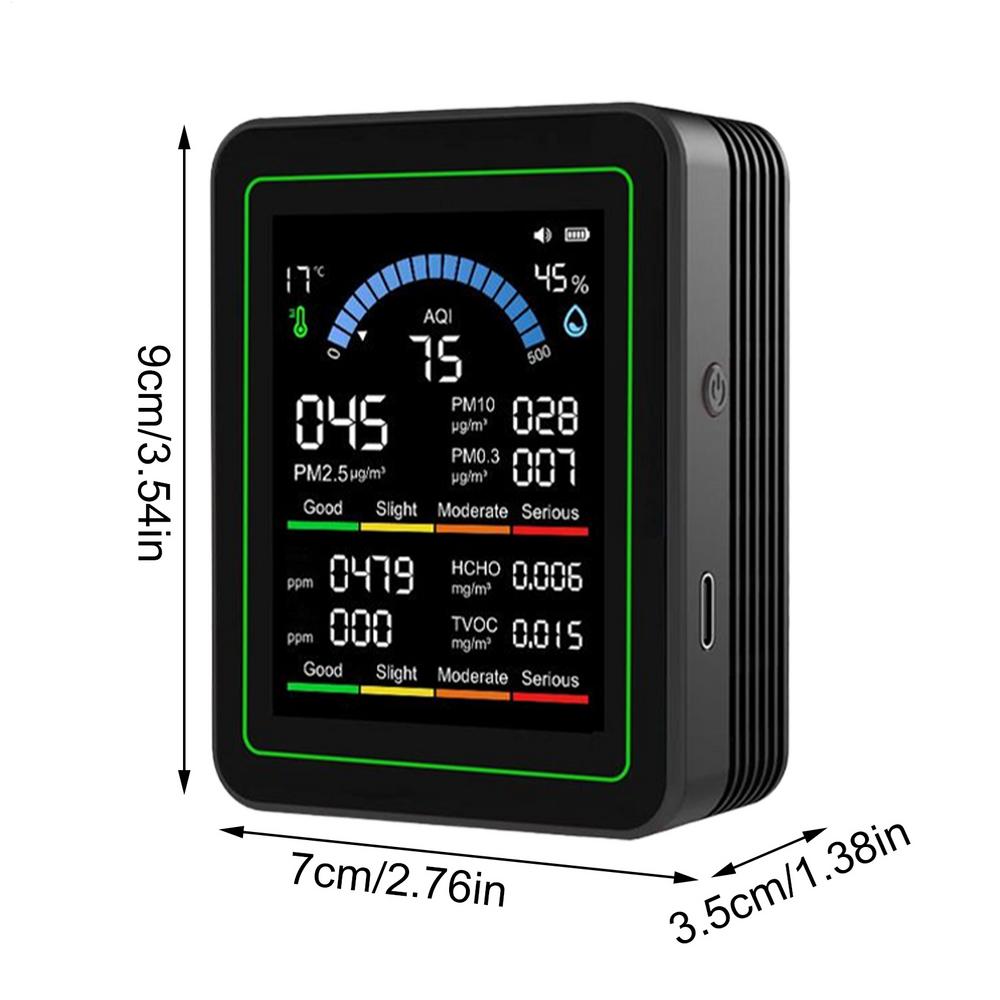 

Air Quality Tester Professional Air Quality Detector Sensor Device Testing Detection for House Bedroom Offices Room Home чорний