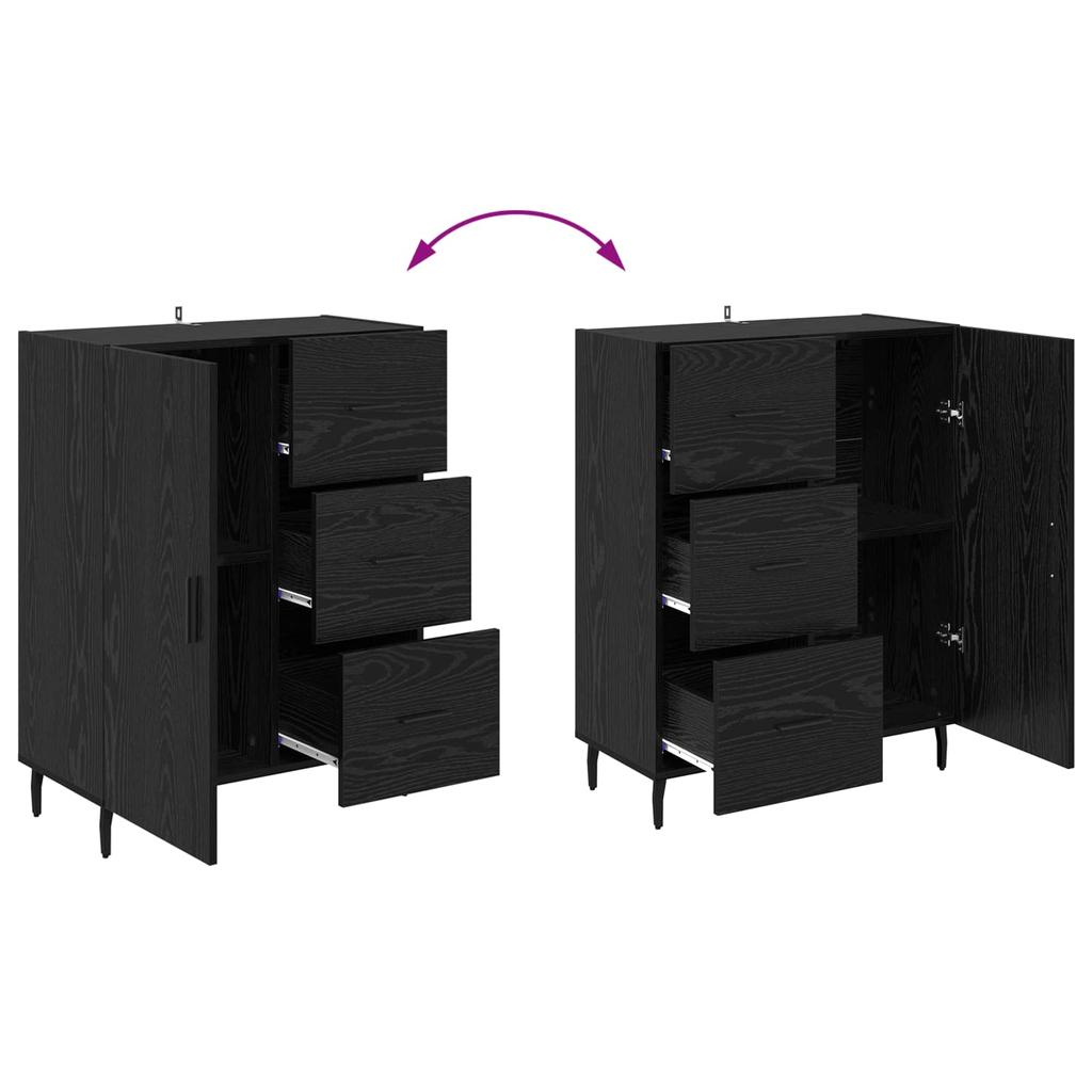 Highboard 2 Pcs Black Oak Effect Particleboard