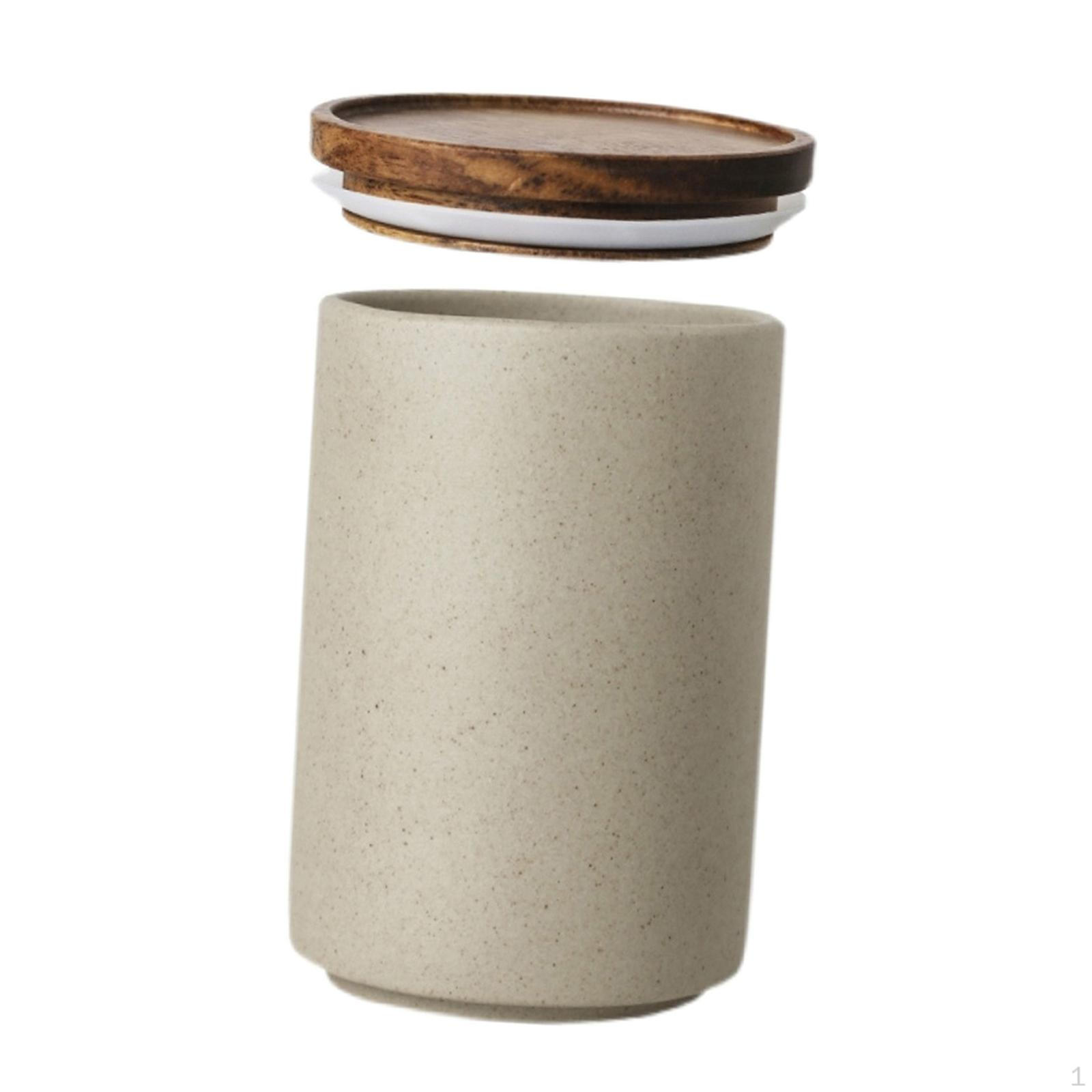 

Герметична банка для кави, контейнер для зберігання їжі з дерев яною кришкою, жерстяна коробка, контейнер, large