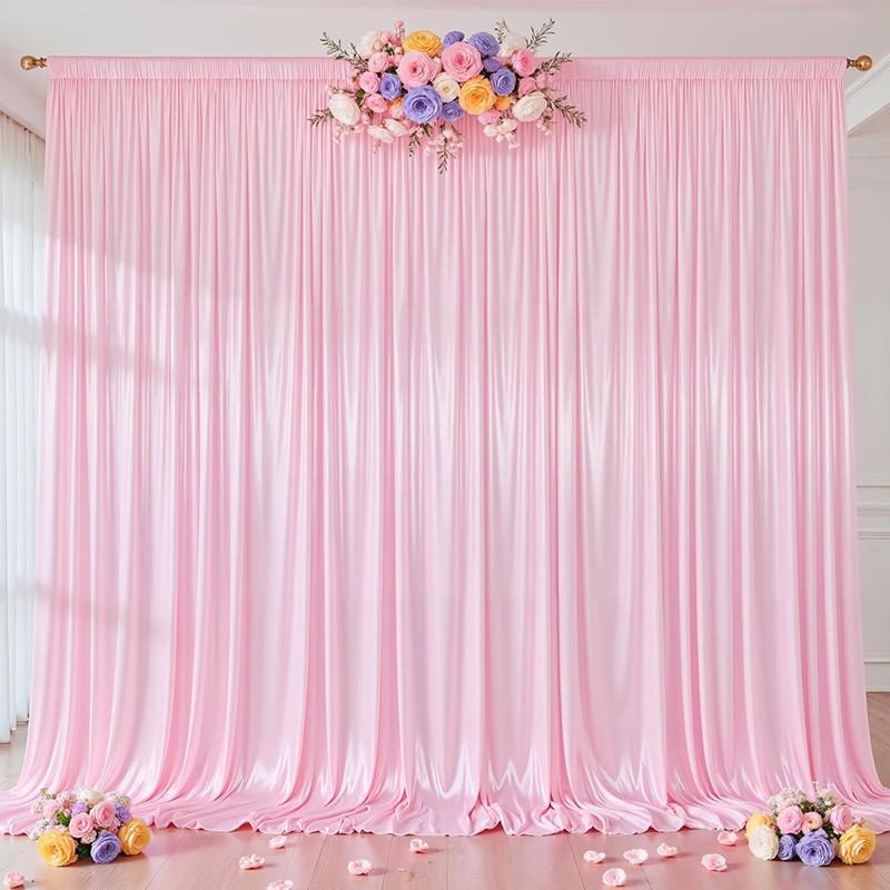 1PC Satin Backdrop Curtains Baby Shower Photo Background Drapes for Birthday Party Wedding Arch Stage Back Drop Cloth Decoration