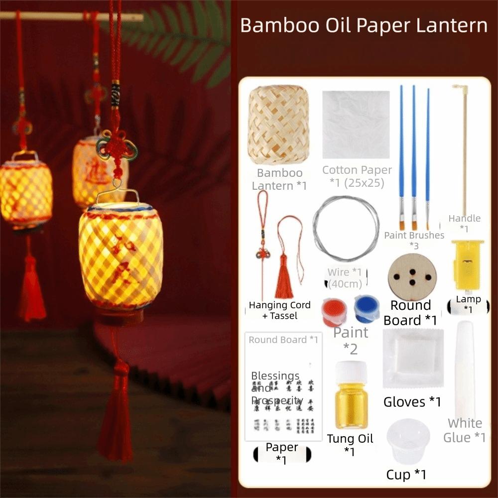 Bamboo Weaving Cage Mid-Autumn Festival Lantern Bamboo Portable Lantern  Home Decoration