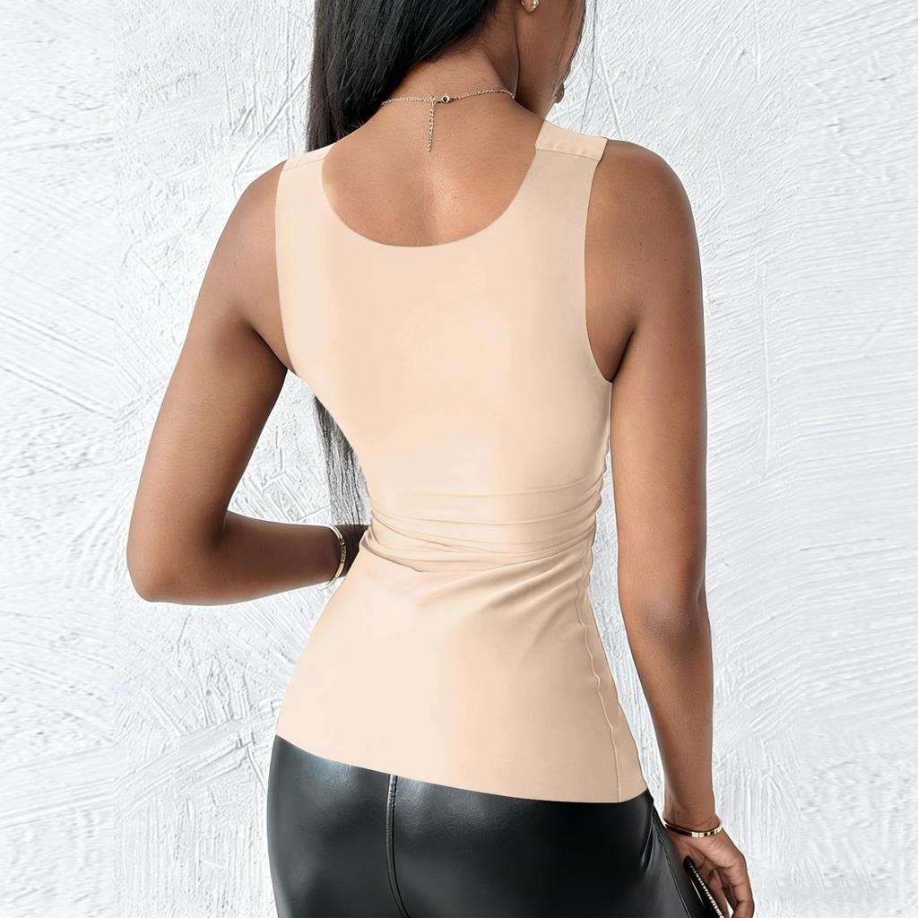 Women's Comfortable High-Stretch U-Neck Shaping Tank Top With Built-in Pads
