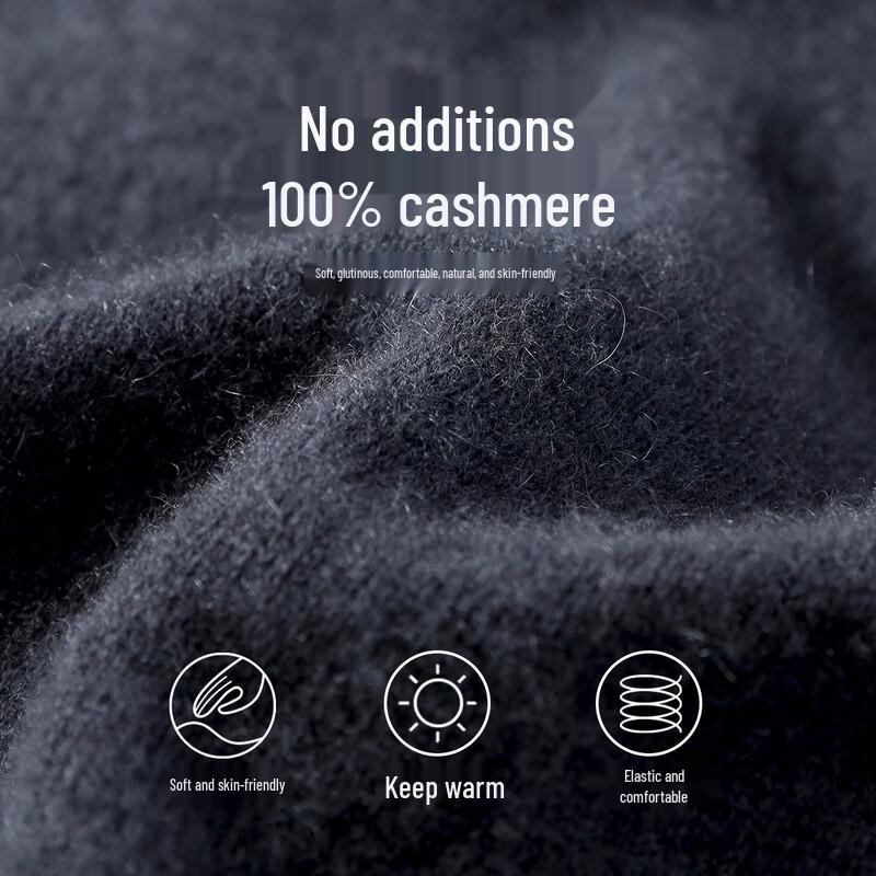 Men's 100% Cashmere Round Neck Pullover Sweater