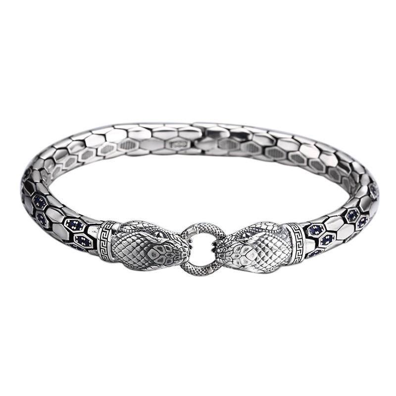 Yan Yu 2024 Retro Blue Zircon Snake Chain Unisex High-End Trend Jewelry