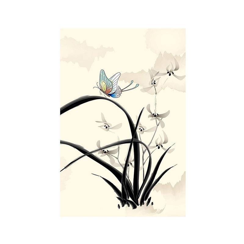 3-formaat canvas inkt schilderij bloemendecoratie poster zonder lijst voor thuis woonkamer muurkunst decor achtergrond