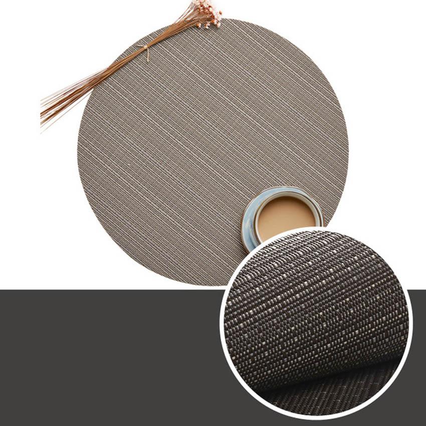 Round Solid Color Painting Placemats Cup Bar Mat Kitchen Accessories PVC Waterproof Oilproof Dining Coffee Table Bowl Pads 35cm