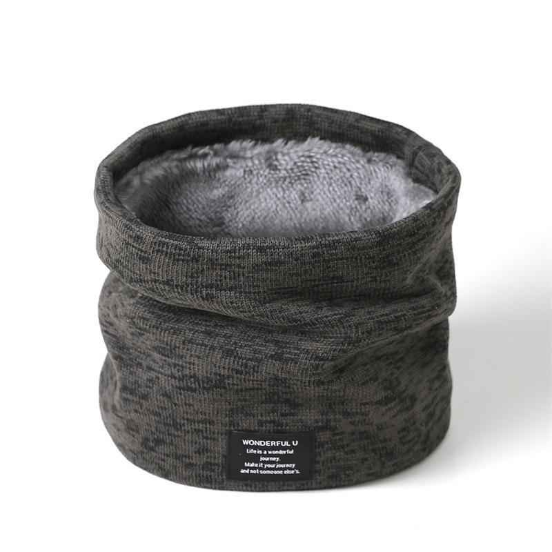 Men's Knitted Velvet Neck Cover Winter Warmth Protection Scarf Women's High Yarn New Versatile Korean Edition