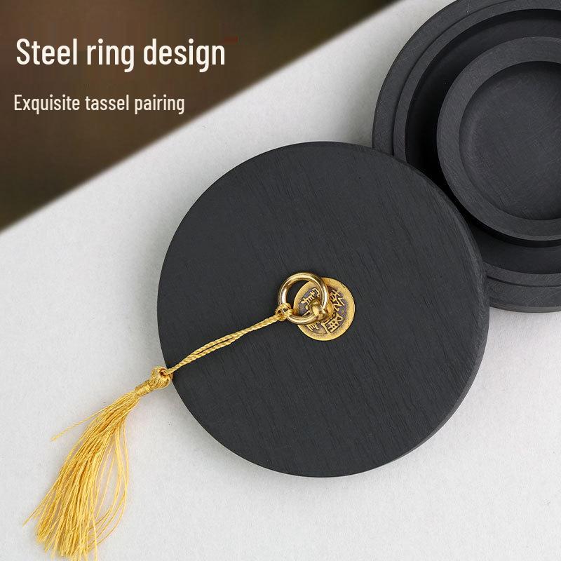 Upgraded Hot Pot Inkstone with Lid - Double Circle Design for Enhanced Moisture Retention and Non-Drying Ink.