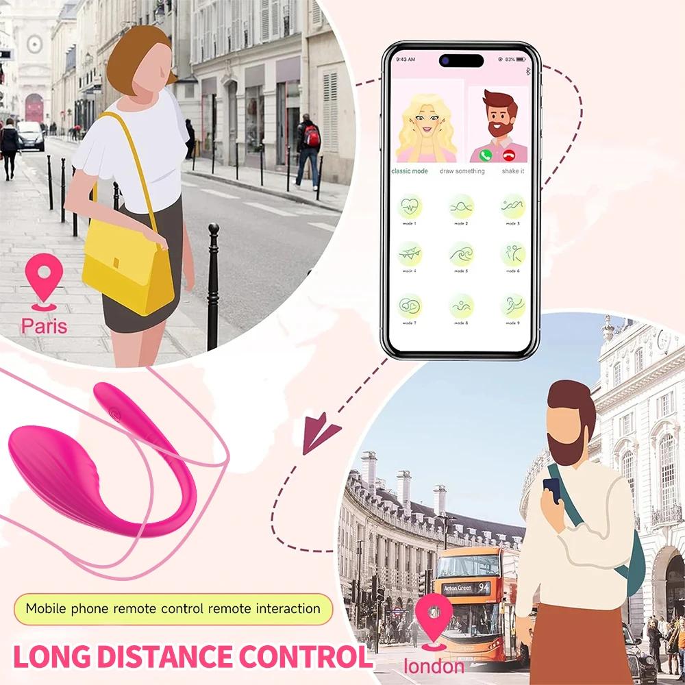 Wireless Bluetooth G Spot Dildo Vibrator for Women APP Remote Control Wear Vibrating Egg Clit Female Panties Sex Toys for Adults
