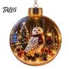 LED Christmas Baubles Glowing Scene Ornament Ball with Light for Tree Hanging And Tabletop Festive Lamps Decor, Transparent Acrylic Holiday