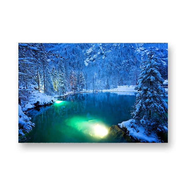 Winterlandschap Meer Foto's Canvas Schilderij Muurkunst Sneeuw Posters en Prints Muurkunst voor Woonkamer Home Decor Cuadros