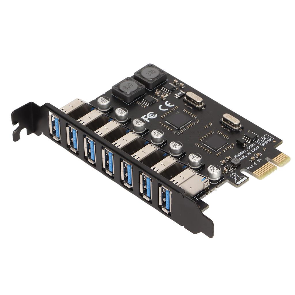 Adapter Card PCIE To USB 3.0 7 Ports 5Gbps Fast Transmission Speed USB Module Expansion Card 5V