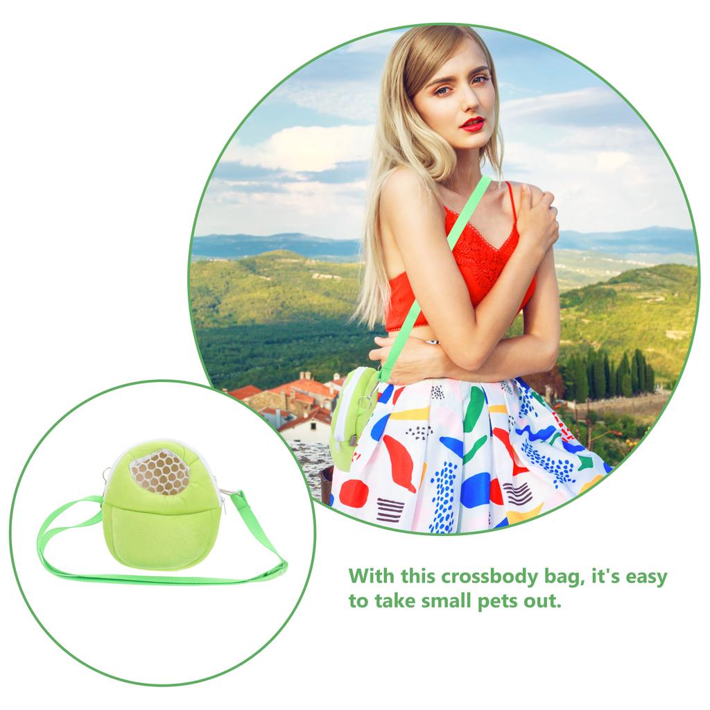 Breathable Hamster Travel Bag with Mesh Ventilation Portable Carrier Pouch for Small Pets Like Rabbit Rat Bunny Commute and Park