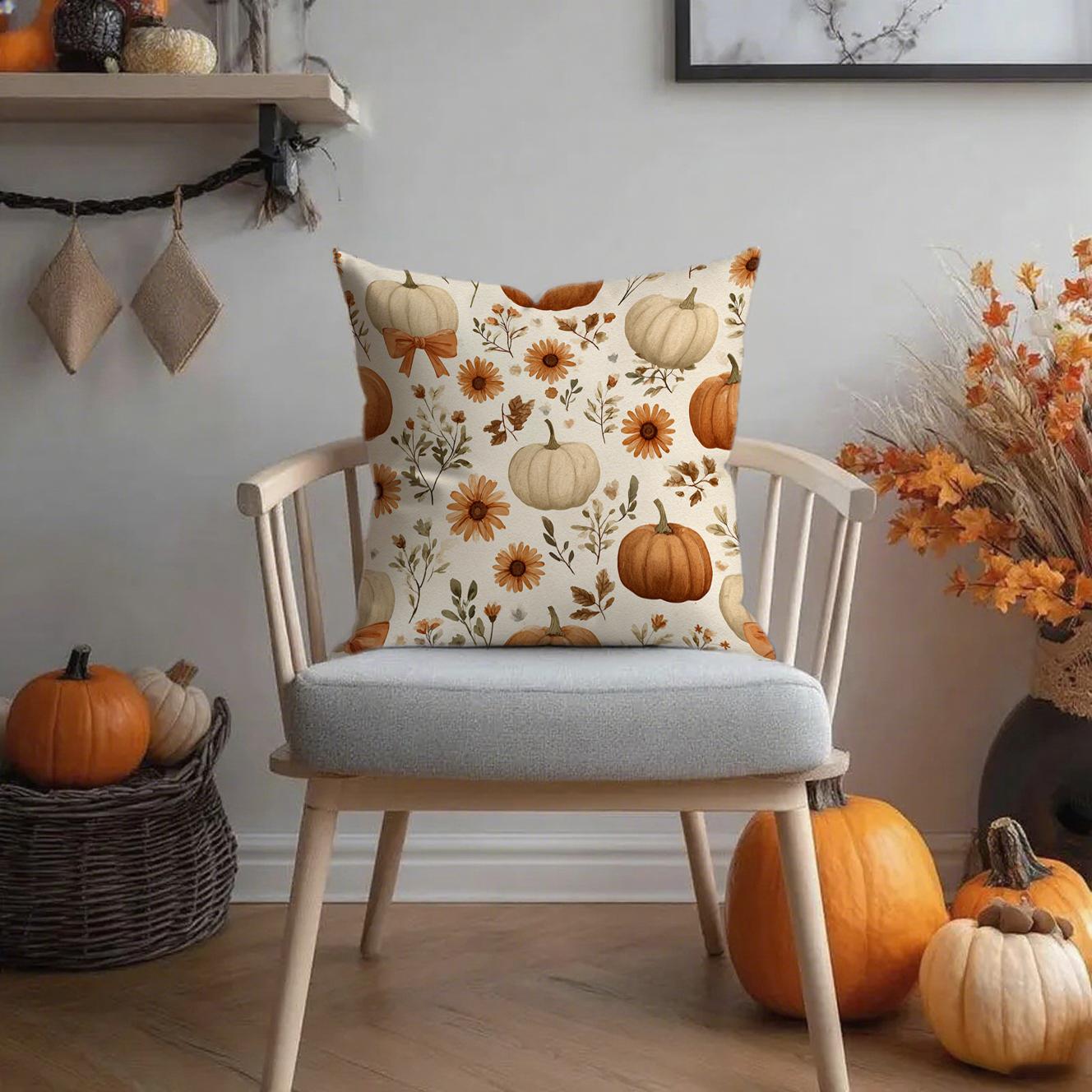 

Halloween-themed Pumpkin and Cat PillowcasesSuitable for sofa car bedroom decorative cushion cover pillow cover 16x16Inch