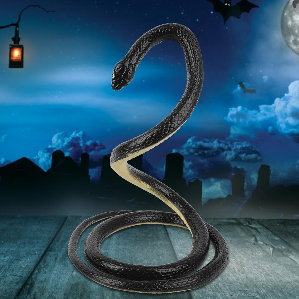 Soft Rubber Artificial Snake Toy Fake Snake 1.25m Prank Toys Halloween Party Supplies