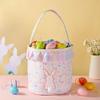 Empty Design Bunny Bucket Embroidered Easter Bucket Bunny Theme Rabbit Basket Candy Storage