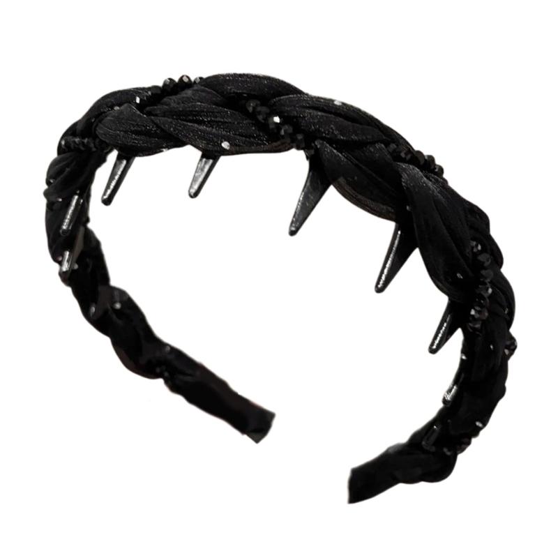 Rhinestoned Hairband For Women Toothcomb Design High Cranium Headdress Comfortable Hair Accessories Gift