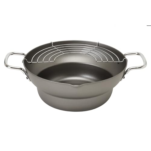 

Maruyama Giken Agetensai Iron Tiered Tempura Pan with Handle, 24cm, 3.1L Capacity, AG-04, Compatible with Induction and Gas Stoves, for Deep Frying, T