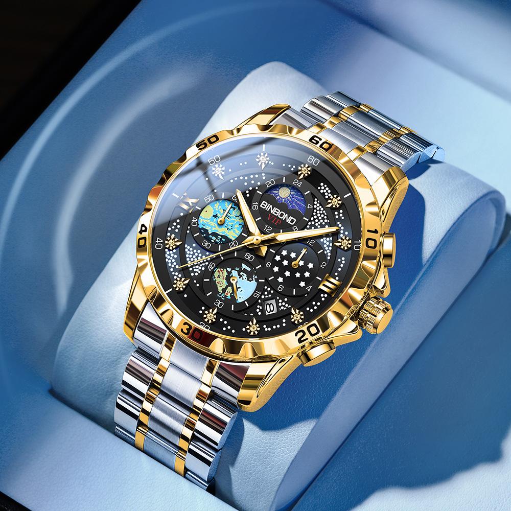 Fashion Starry Sky Van Gogh Men Quartz Watches Date Waterproof Luminous Small Three Pin Exquisite Men's Business Watches