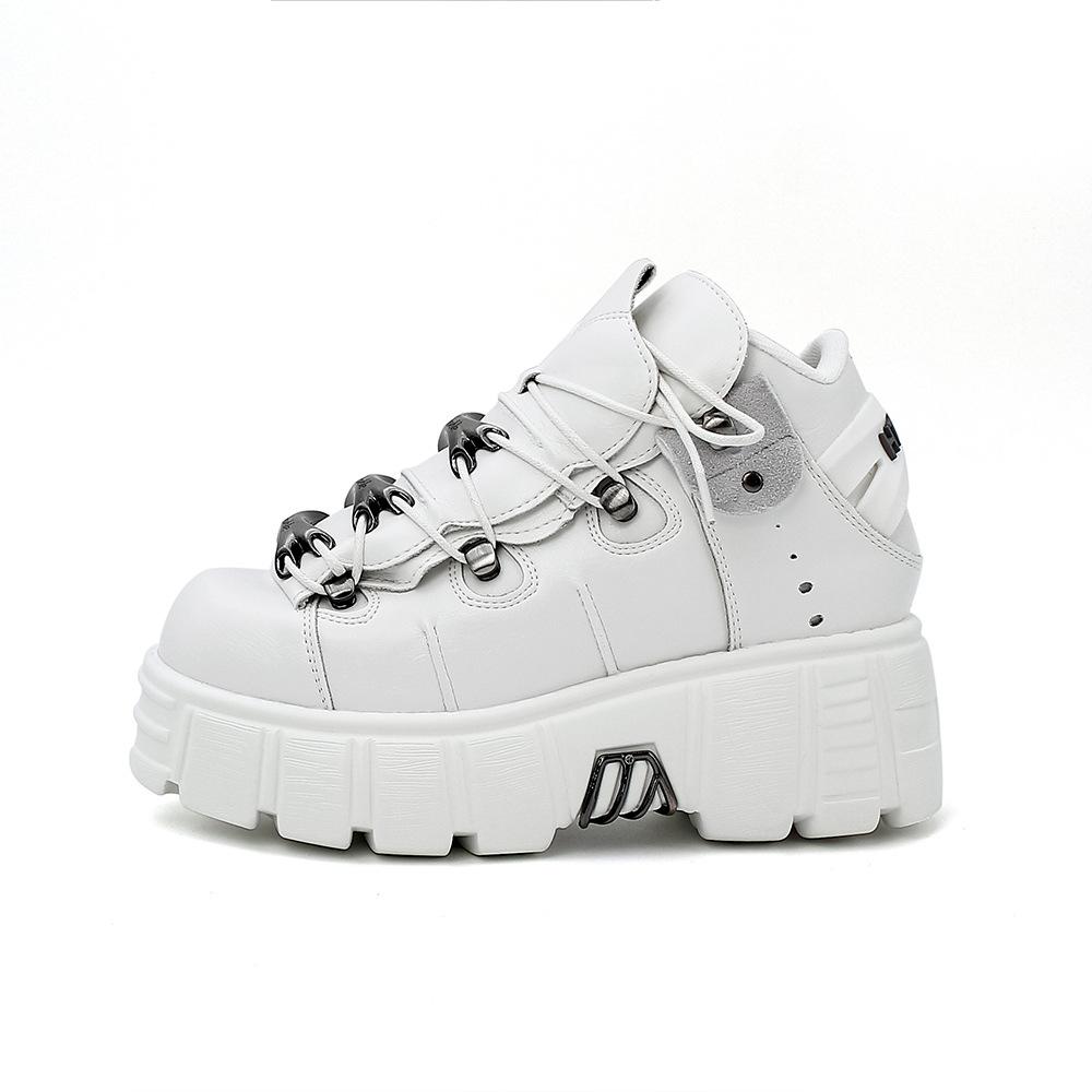 Women Gothic Punk Boots Heavy Metal Platform Shoes Dark Motorcycle Boots