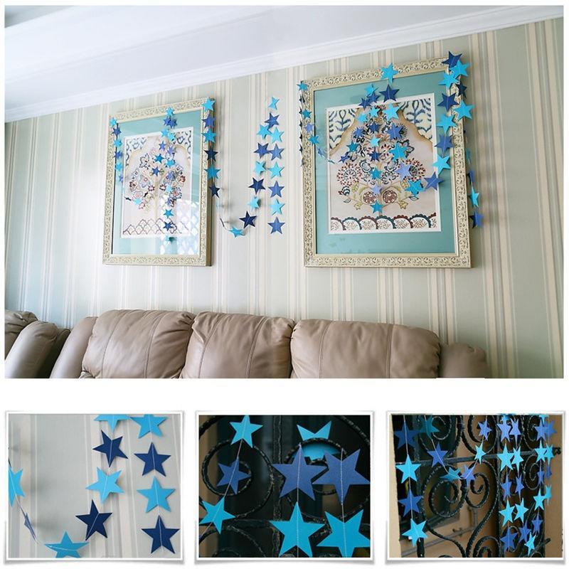 Star Paper Garland Banner Bunting Drop Baby Shower Wedding Party Decoration